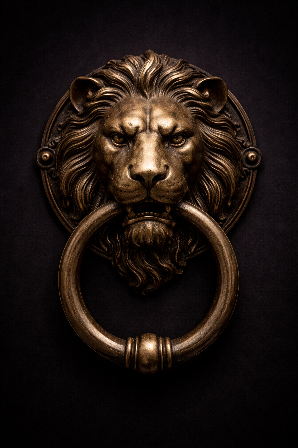 Bronze Lion Head iPhone Depth