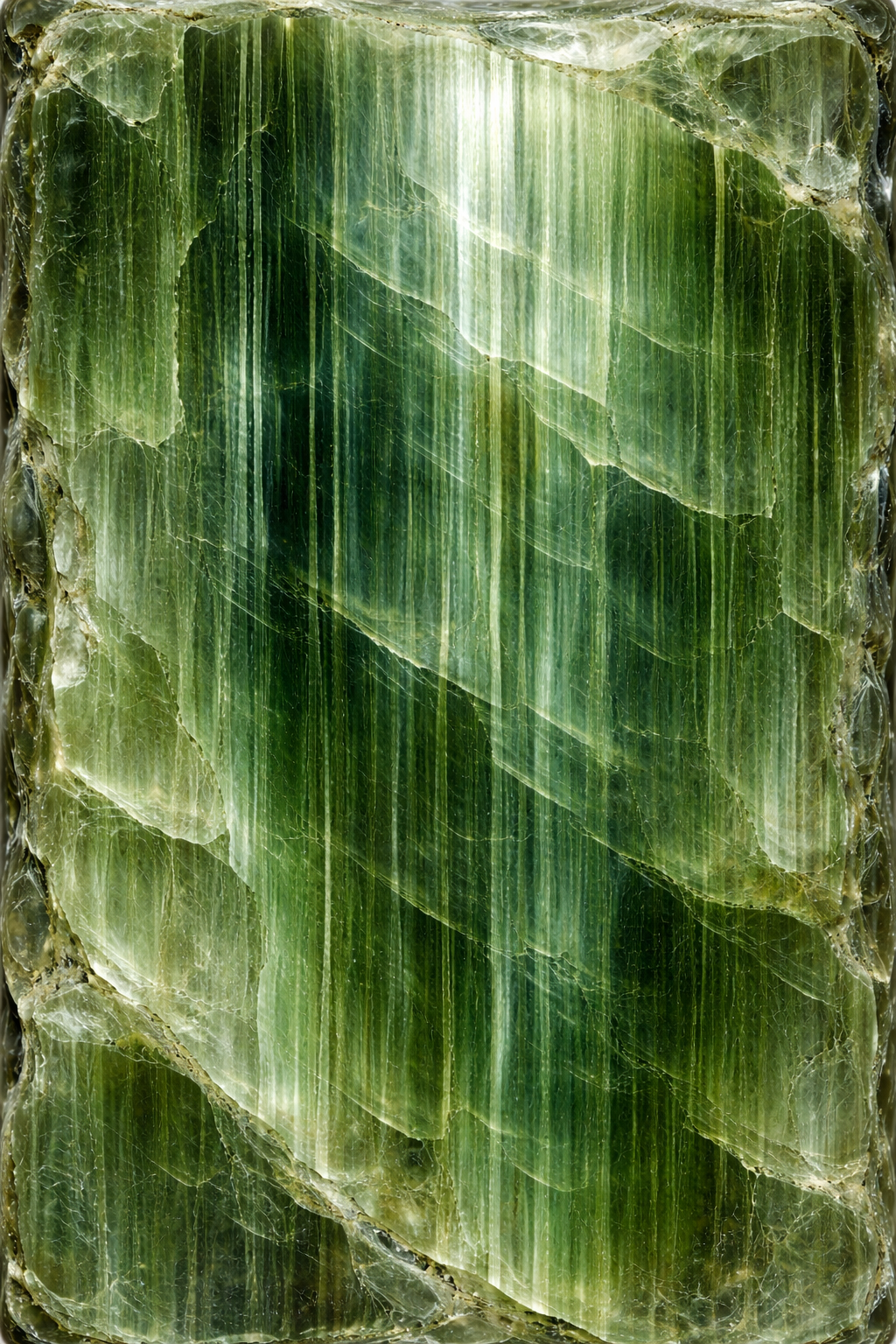 Green tourmaline with prismatic striations
