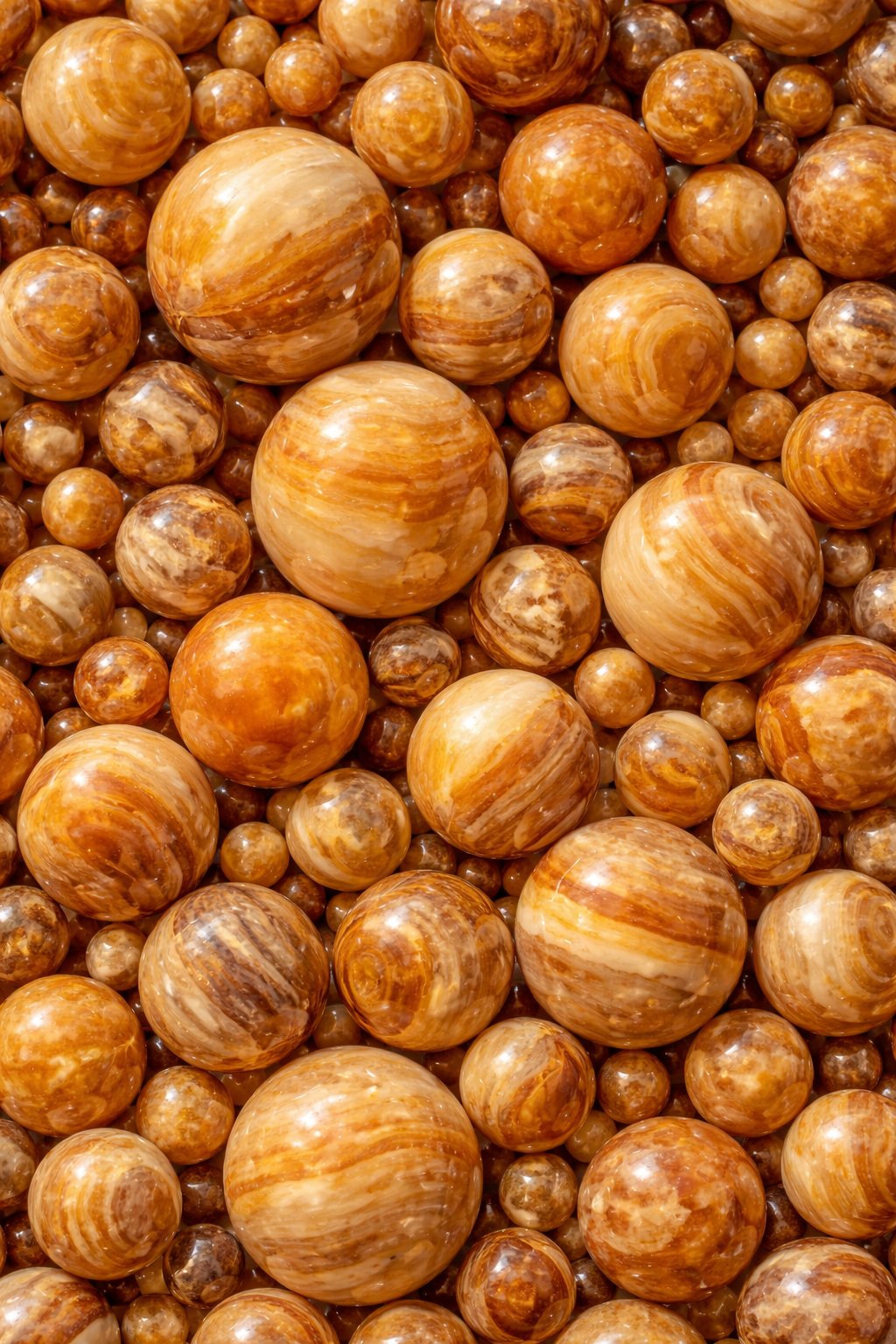 Honey Calcite box of balls