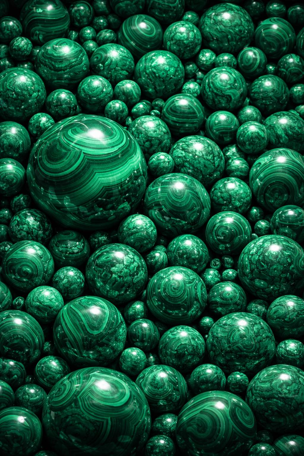 Malachite box of balls