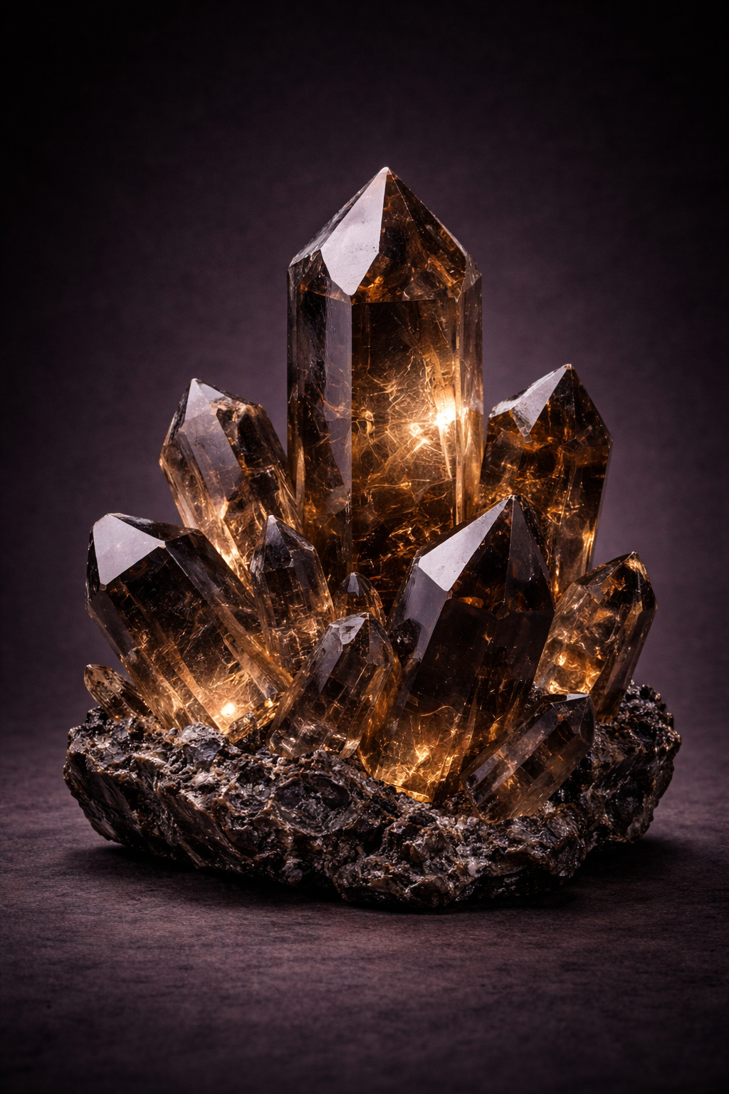 Smoky Quartz Cluster iPhone Depth