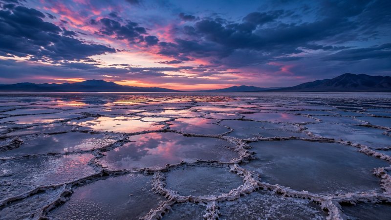 Salt playa at twilight