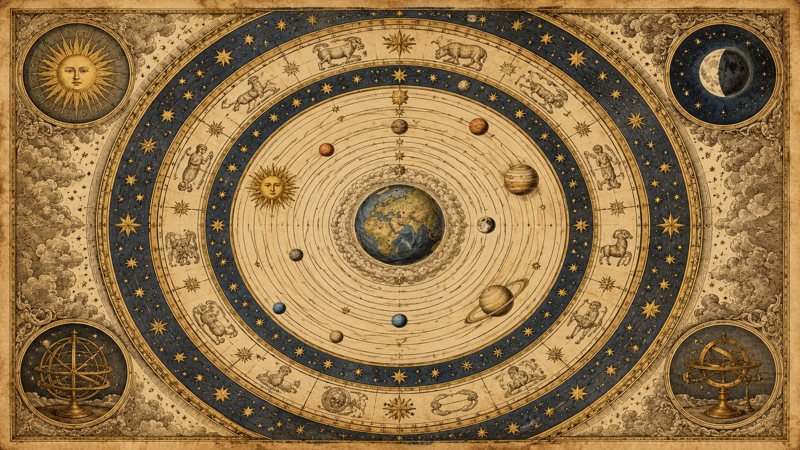 Geocentric cosmology chart